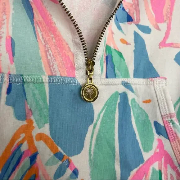 Lily Pulitzer Skipper Pullover Out To Sea quarter zip athletic jacket Medium - Picture 5 of 11